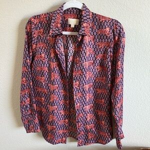 J Crew Collection Tiger Blouse 0